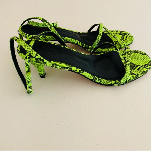 Free People Neon Snakeskin Salina Heeled Sandals - Picture 5 of 8